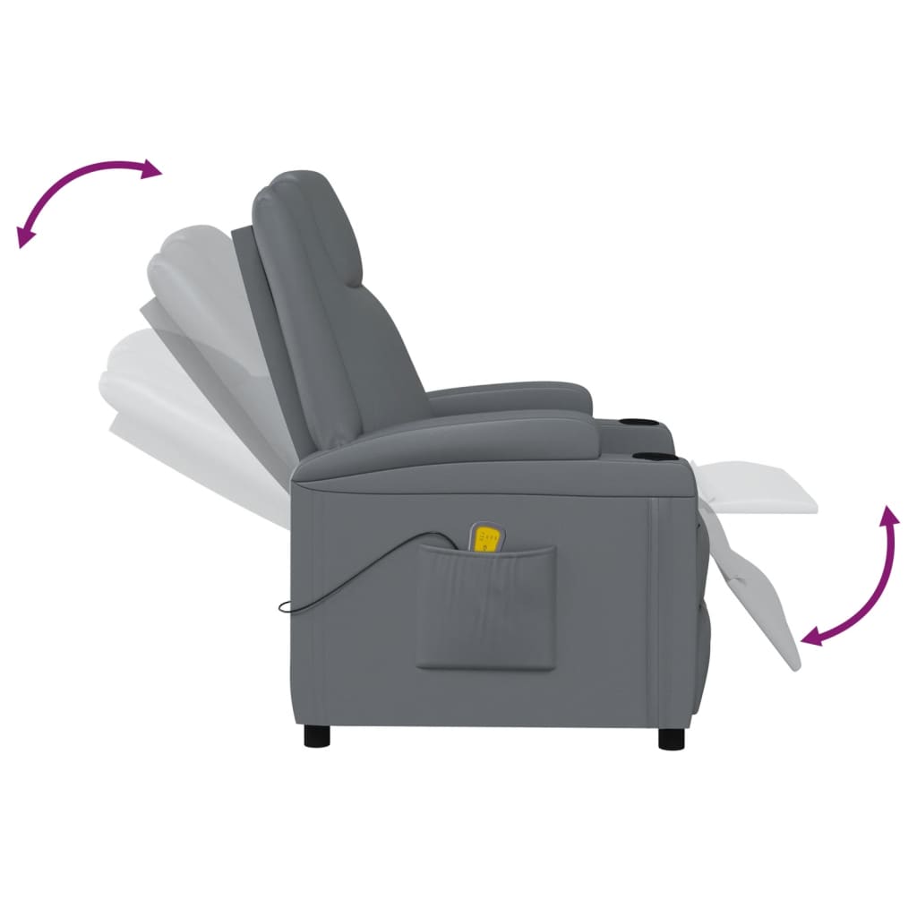vidaXL Massage Chair Artificial Leather Black