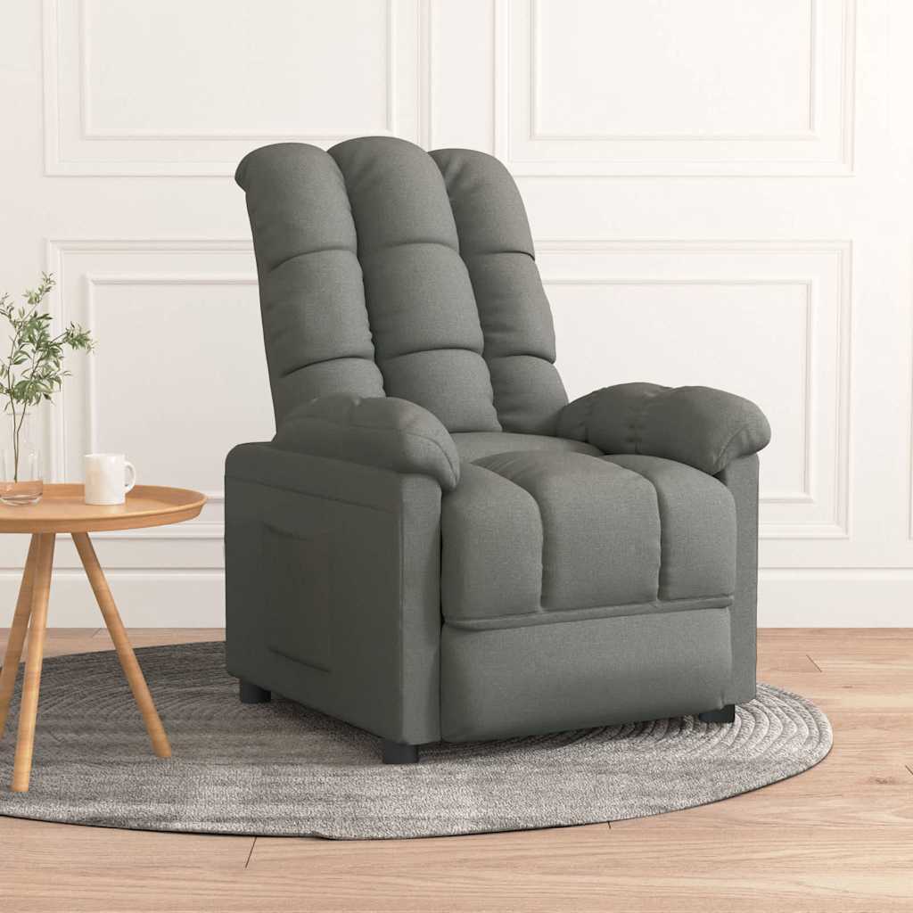 vidaXL Recliner Fabric Light Grey