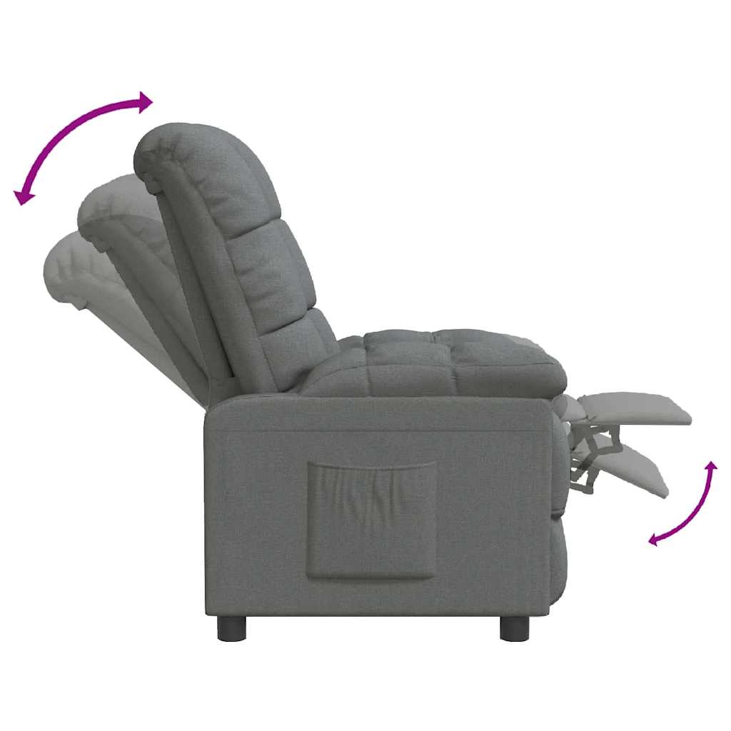 vidaXL Recliner Fabric Light Grey
