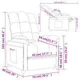 vidaXL Recliner Fabric Light Grey