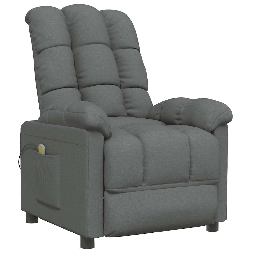 vidaXL Massagestoel stof lichtgrijs