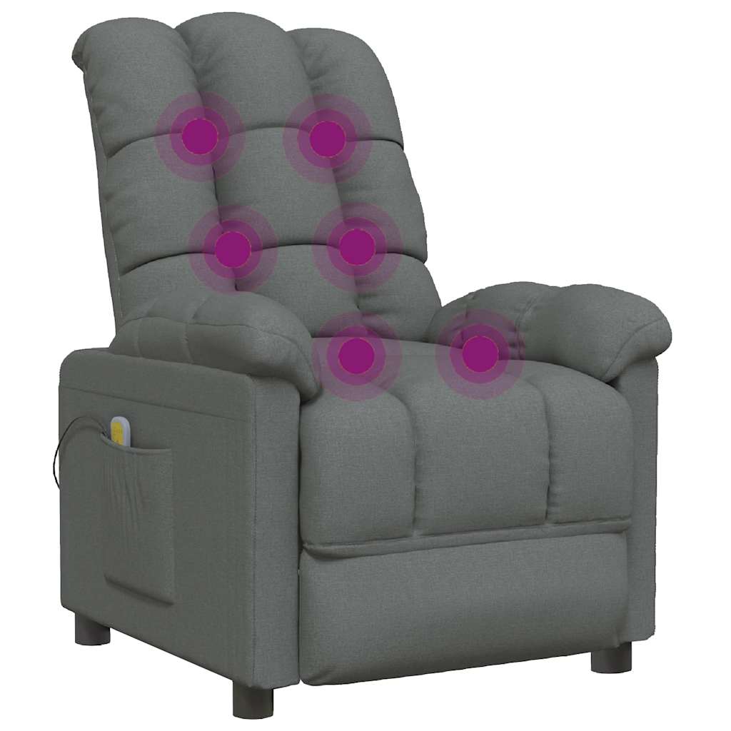 vidaXL Massagestoel stof lichtgrijs