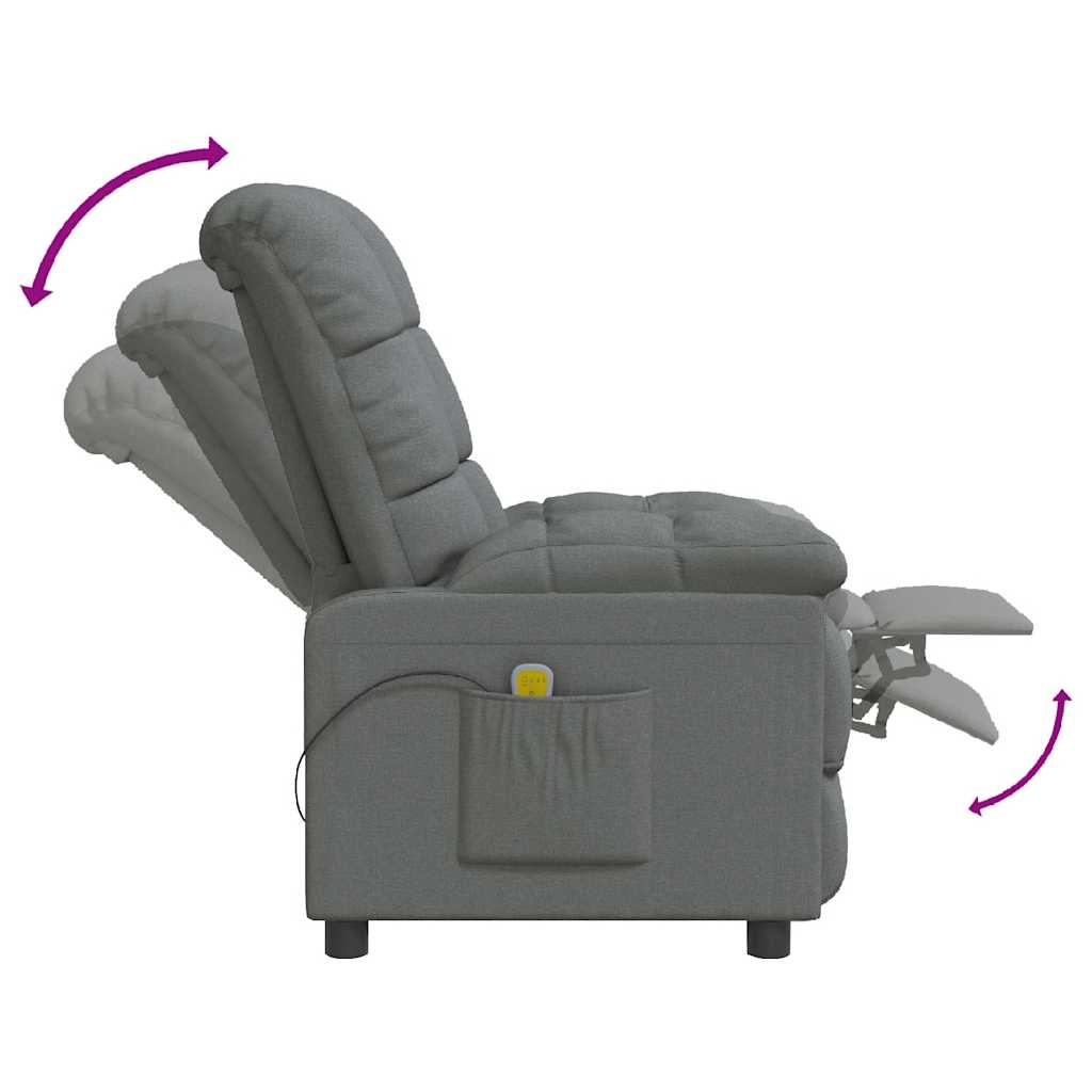 vidaXL Massagestoel stof lichtgrijs