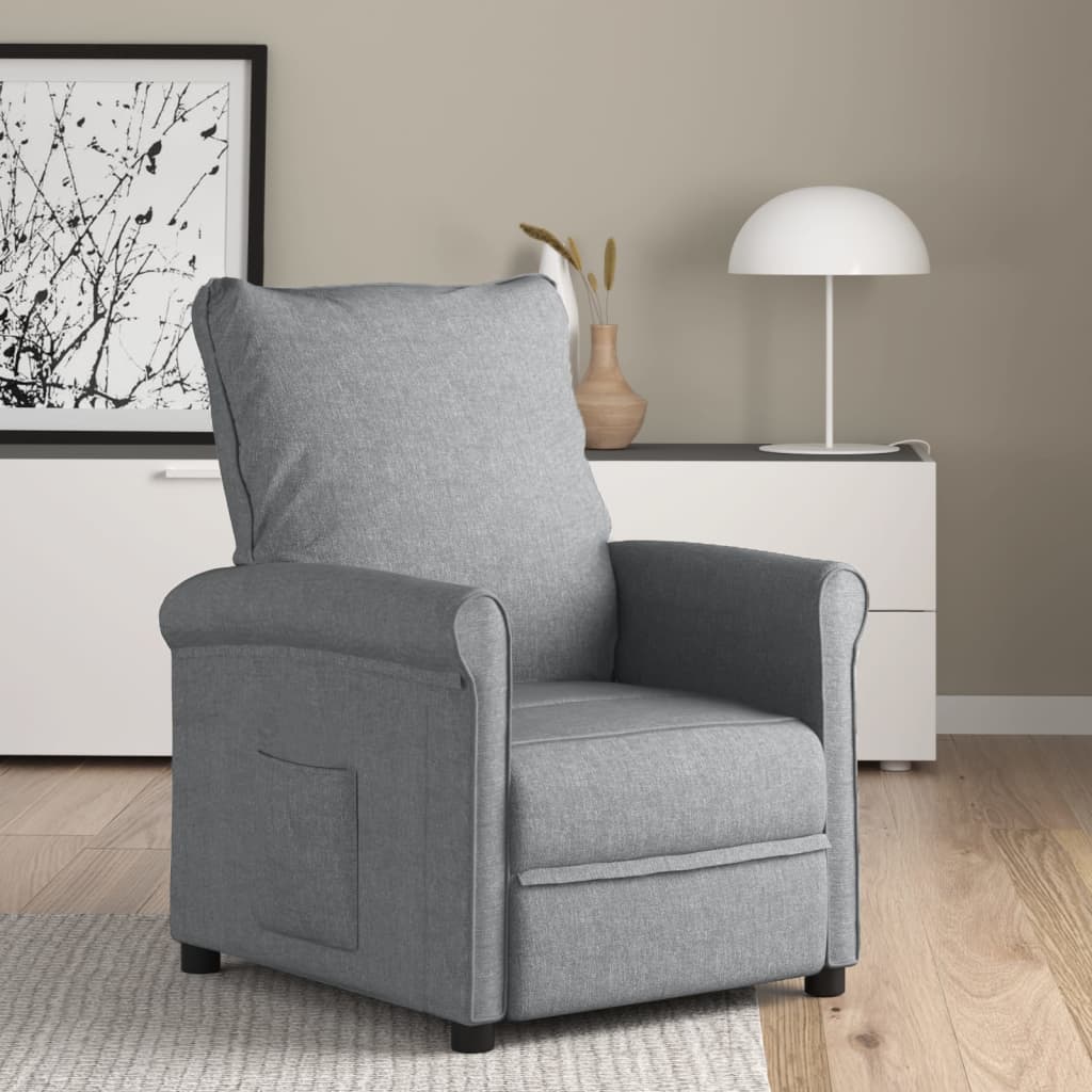 vidaXL Fauteuil verstelbaar stof crèmekleurig