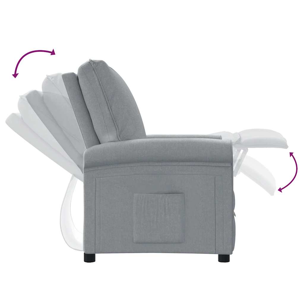 vidaXL Fauteuil verstelbaar stof crèmekleurig