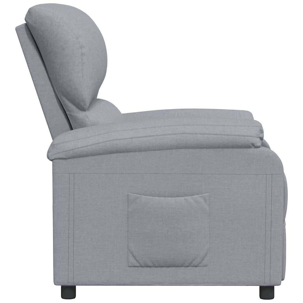vidaXL Fauteuil verstelbaar stof lichtgrijs