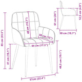vidaXL Eetstoelen 4 pcs fluweel Lichtgrijs 57 x 50 x 85 cm