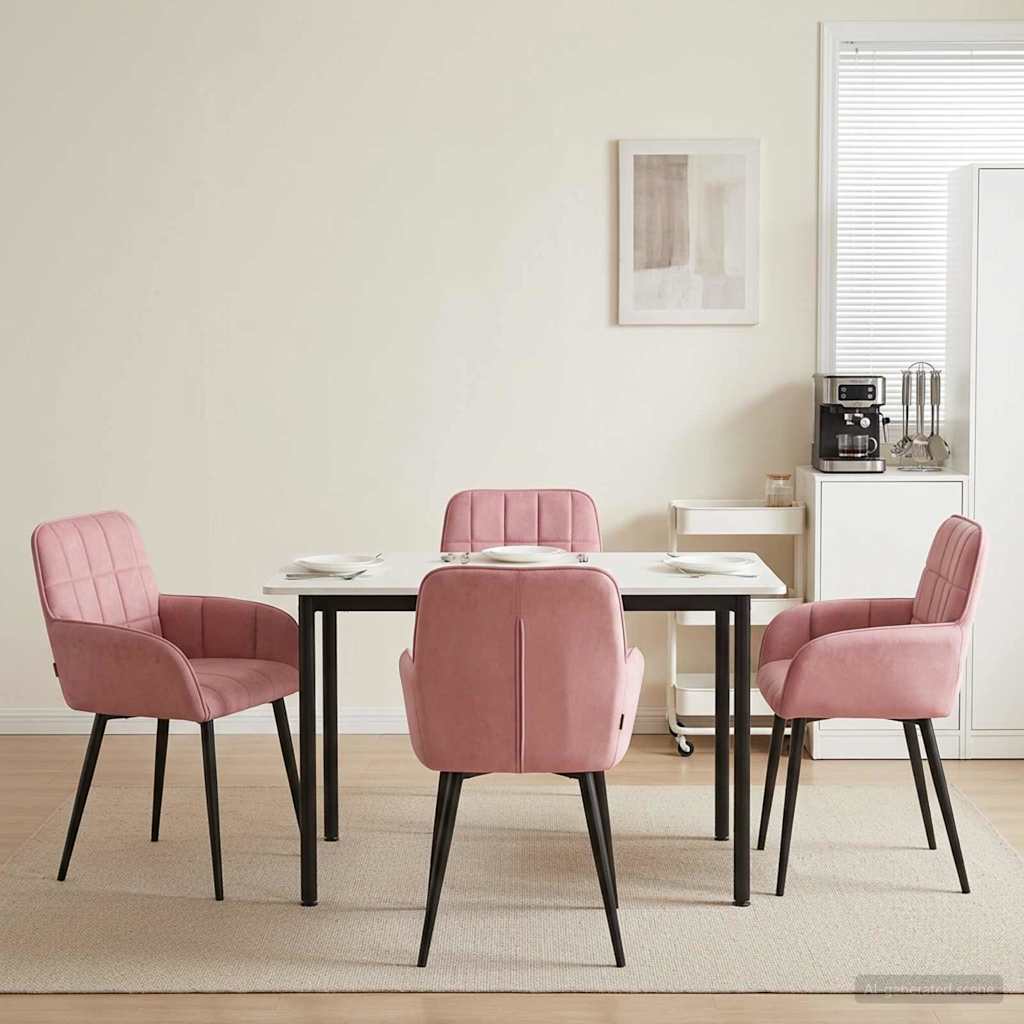 vidaXL Eetstoelen 4 pcs fluweel Lichtgrijs 57 x 50 x 85 cm