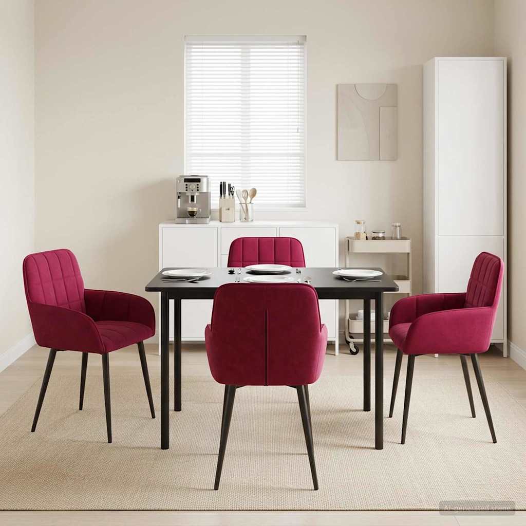 vidaXL Eetstoelen 4 pcs fluweel Lichtgrijs 57 x 50 x 85 cm