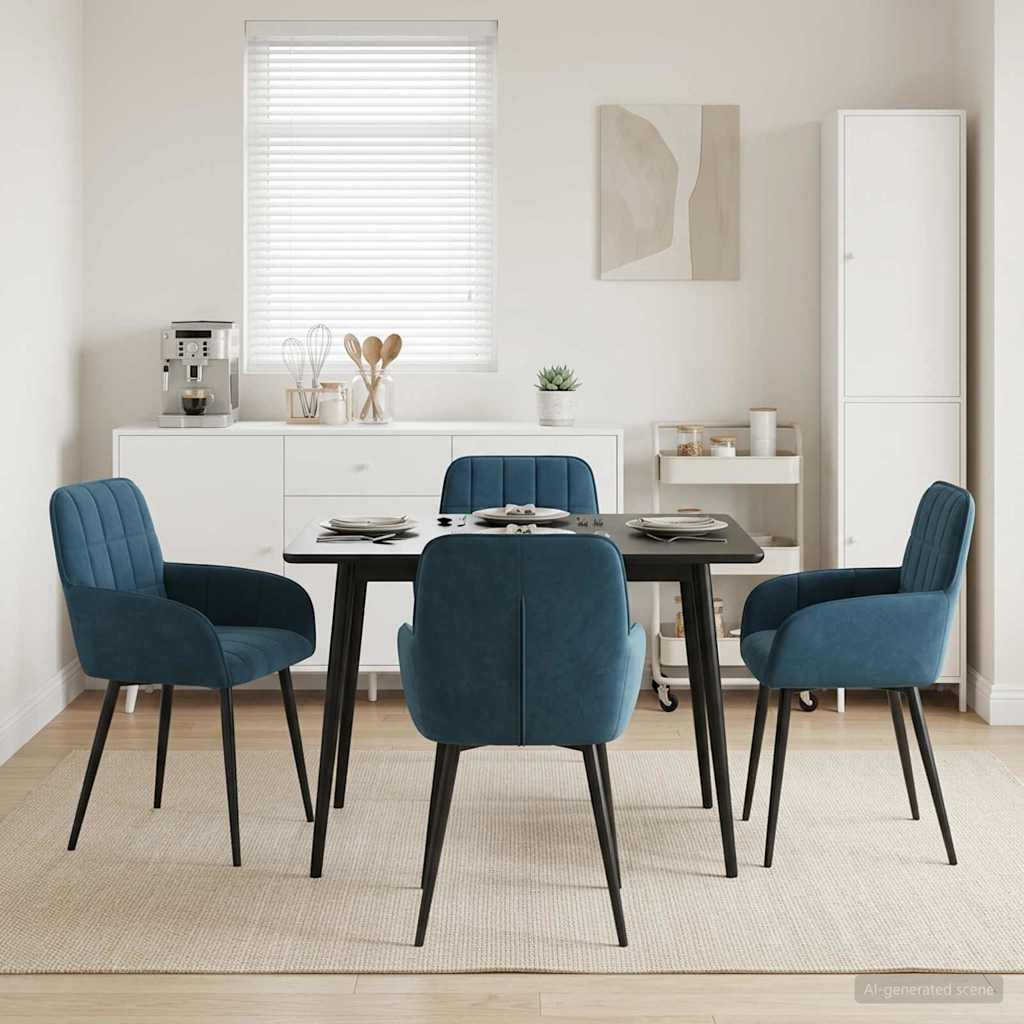 vidaXL Eetstoelen 4 pcs fluweel Lichtgrijs 57 x 50 x 85 cm