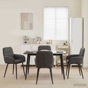 vidaXL Dining Chairs 4 pcs Faux Leather Black 57 x 50 x 85 cm