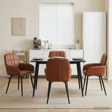 vidaXL Dining Chairs 4 pcs Faux Leather Black 57 x 50 x 85 cm