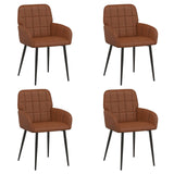 vidaXL Dining Chairs 4 pcs Faux Leather Black 57 x 50 x 85 cm