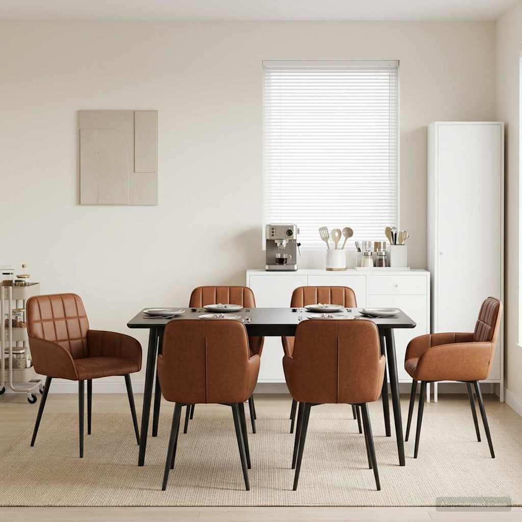 vidaXL Dining Chairs 4 pcs Faux Leather Black 57 x 50 x 85 cm