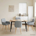 vidaXL Eetstoelen 4 pcs Stof Lichtgrijs 56,5 x 50 x 87,5 cm