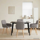 vidaXL Eetstoelen 4 pcs Stof Lichtgrijs 56,5 x 50 x 87,5 cm