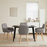 vidaXL Eetstoelen 4 pcs Stof Lichtgrijs 56,5 x 50 x 87,5 cm