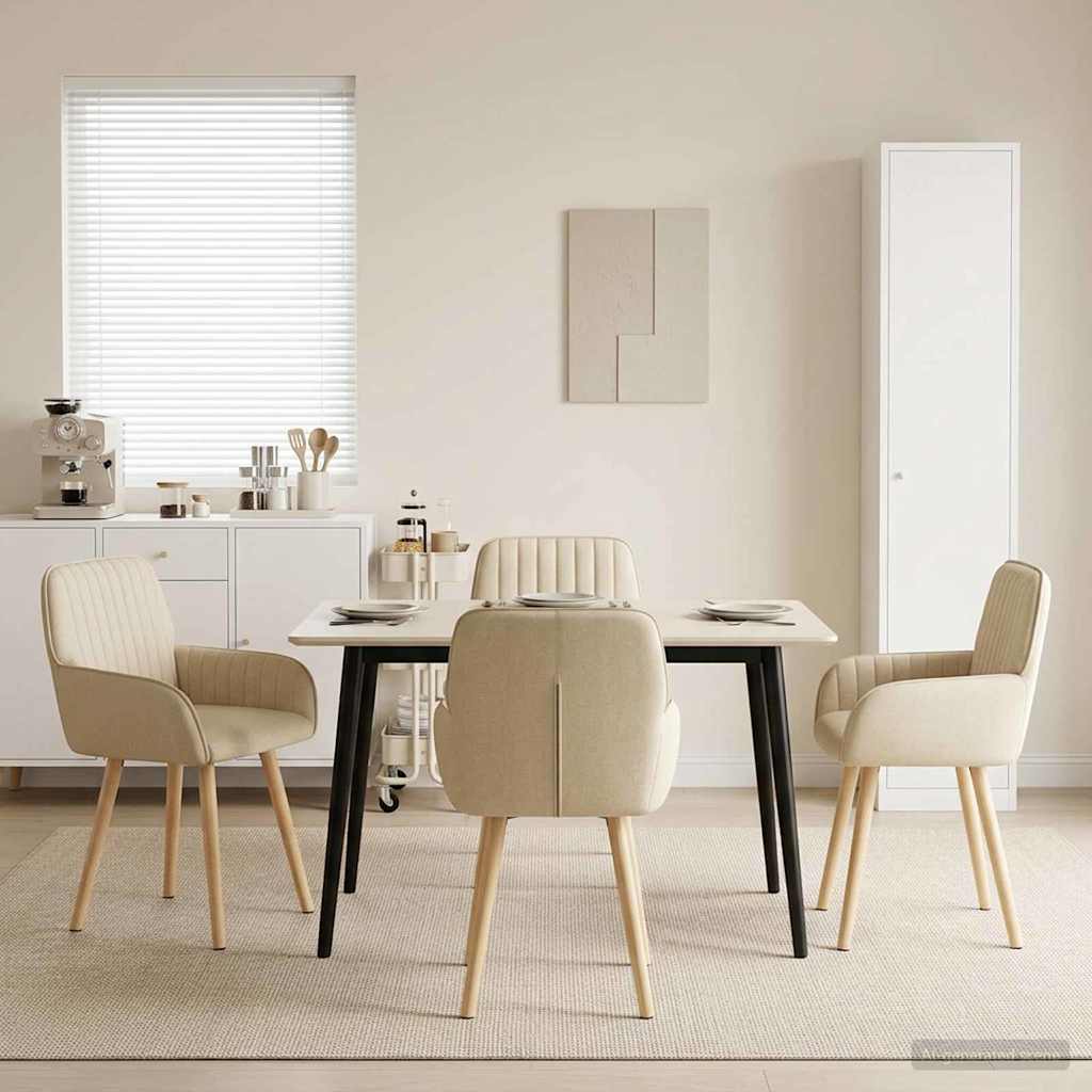 vidaXL Eetstoelen 4 pcs Stof Lichtgrijs 56,5 x 50 x 87,5 cm