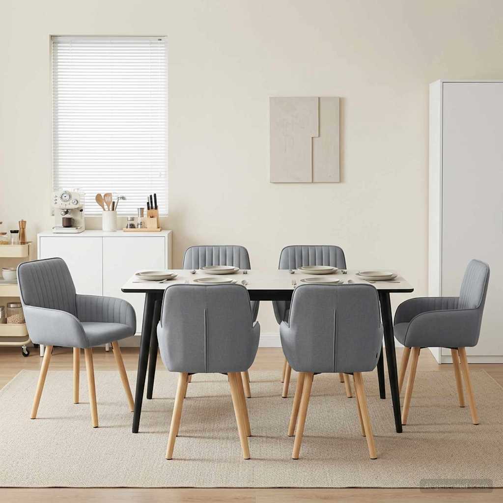 vidaXL Eetstoelen 4 pcs Stof Lichtgrijs 56,5 x 50 x 87,5 cm