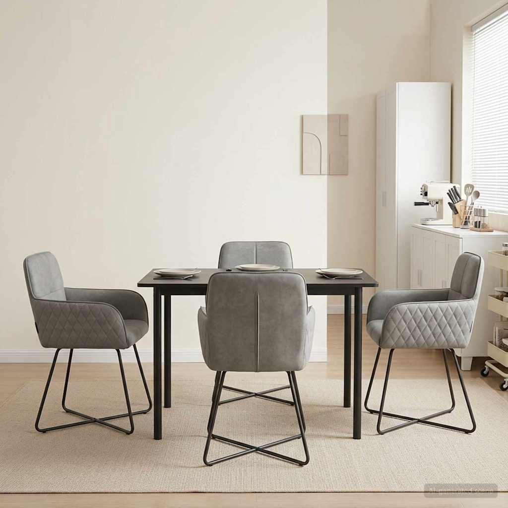 vidaXL Dining Chairs 4 pcs velvet Light Grey 59 x 56.5 x 86 cm