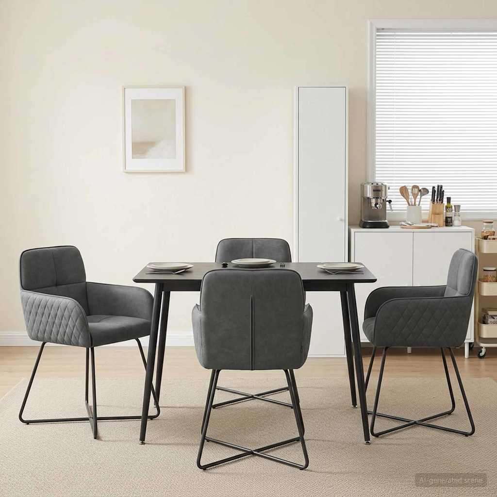 vidaXL Dining Chairs 4 pcs velvet Light Grey 59 x 56.5 x 86 cm