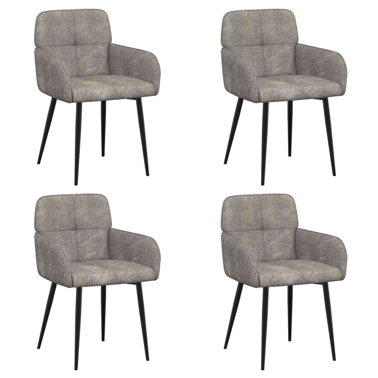 vidaXL Eetstoelen 4 pcs Kunst Suède Leer Bruin 59 x 56,5 x 85 cm