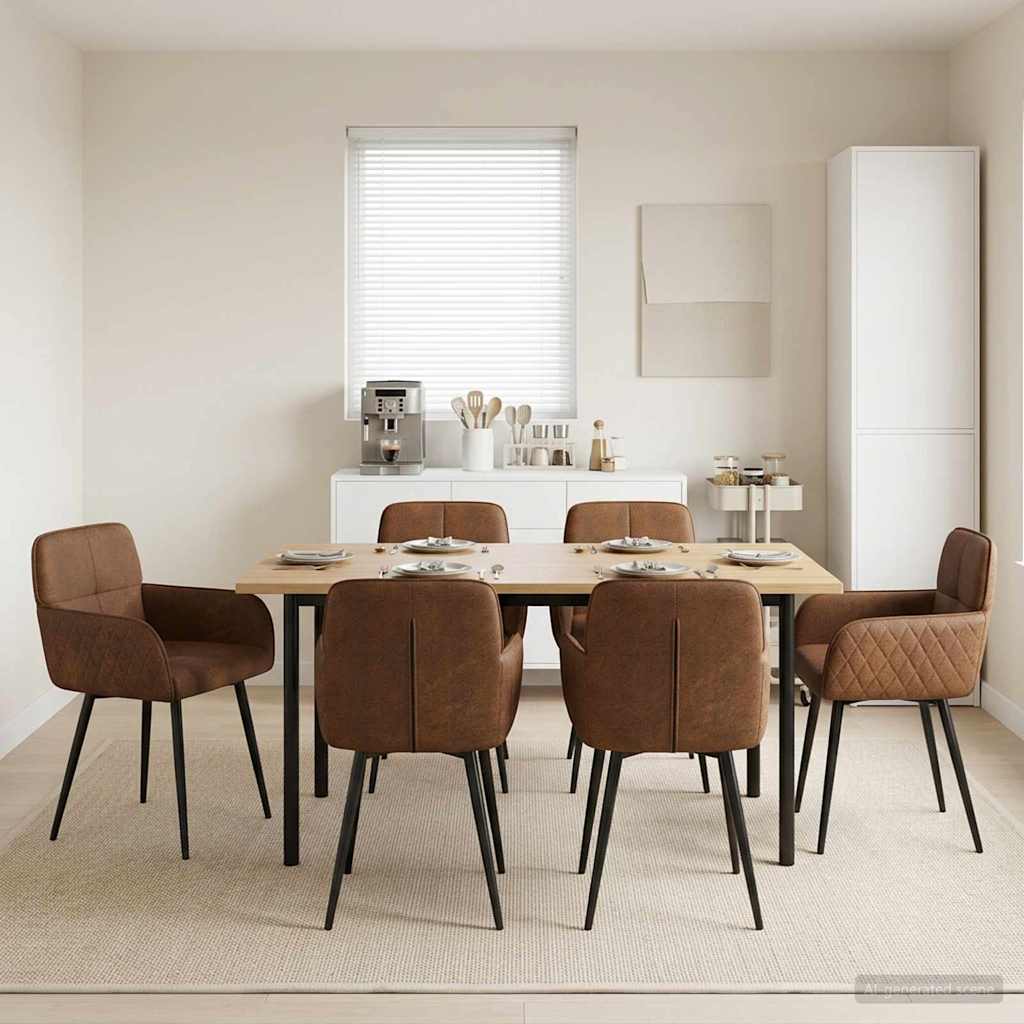 vidaXL Eetstoelen 4 pcs Kunst Suède Leer Bruin 59 x 56,5 x 85 cm