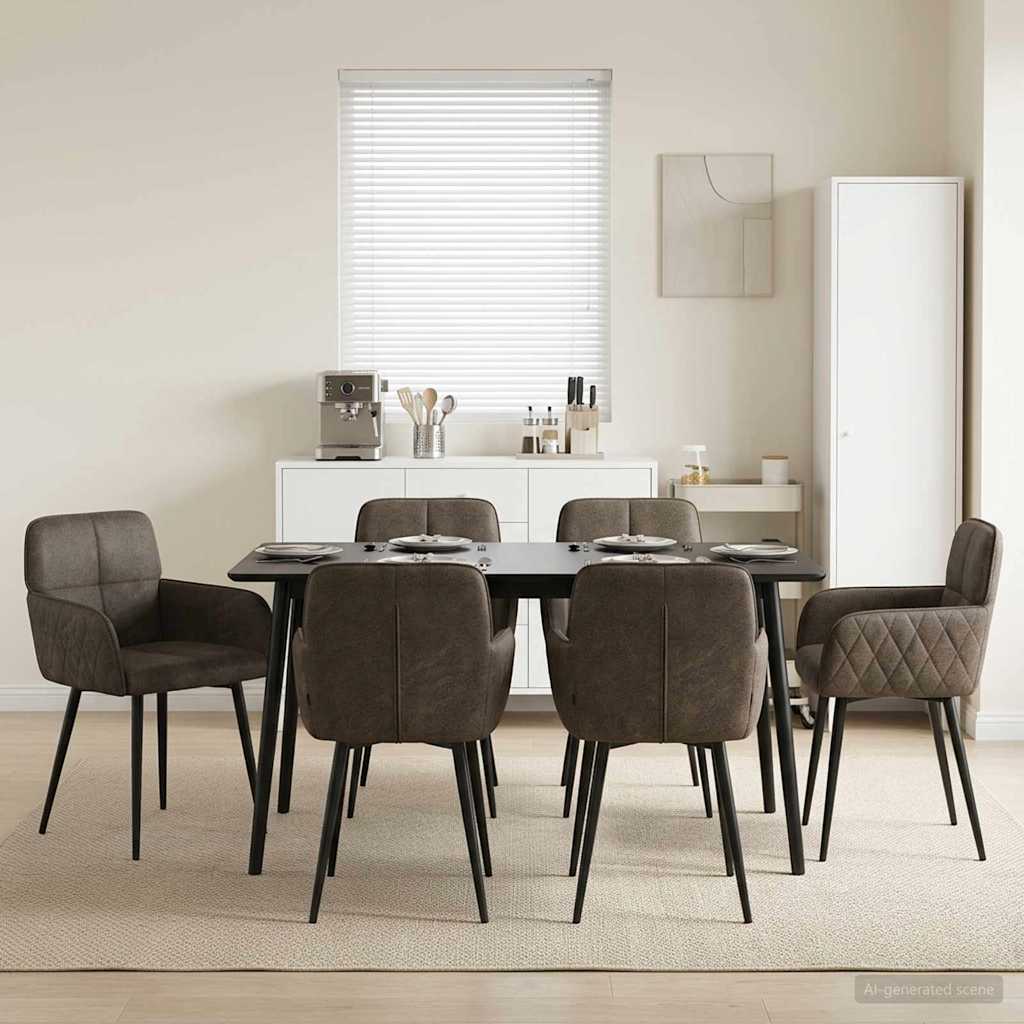 vidaXL Eetstoelen 4 pcs Kunst Suède Leer Bruin 59 x 56,5 x 85 cm