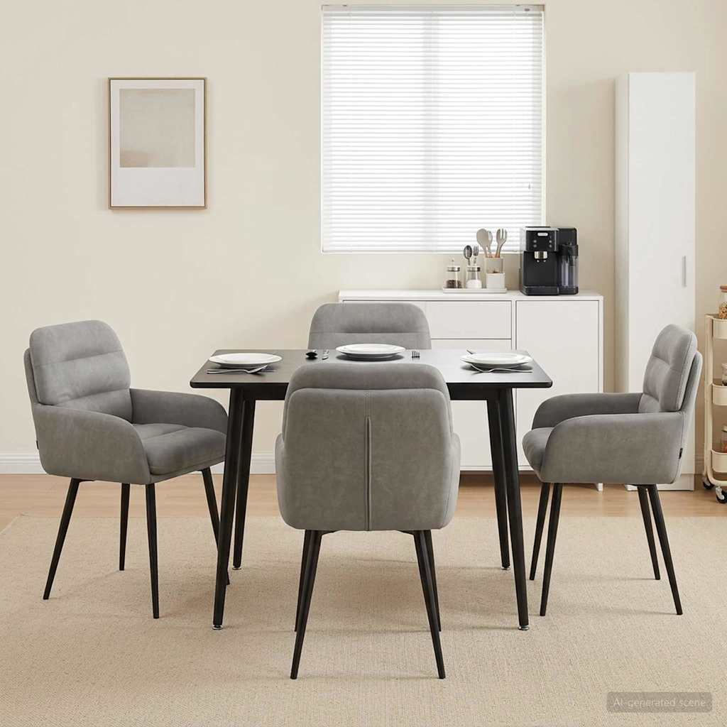 vidaXL Dining Chairs 4 pcs velvet Light grey 59 x 59.5 x 90 cm
