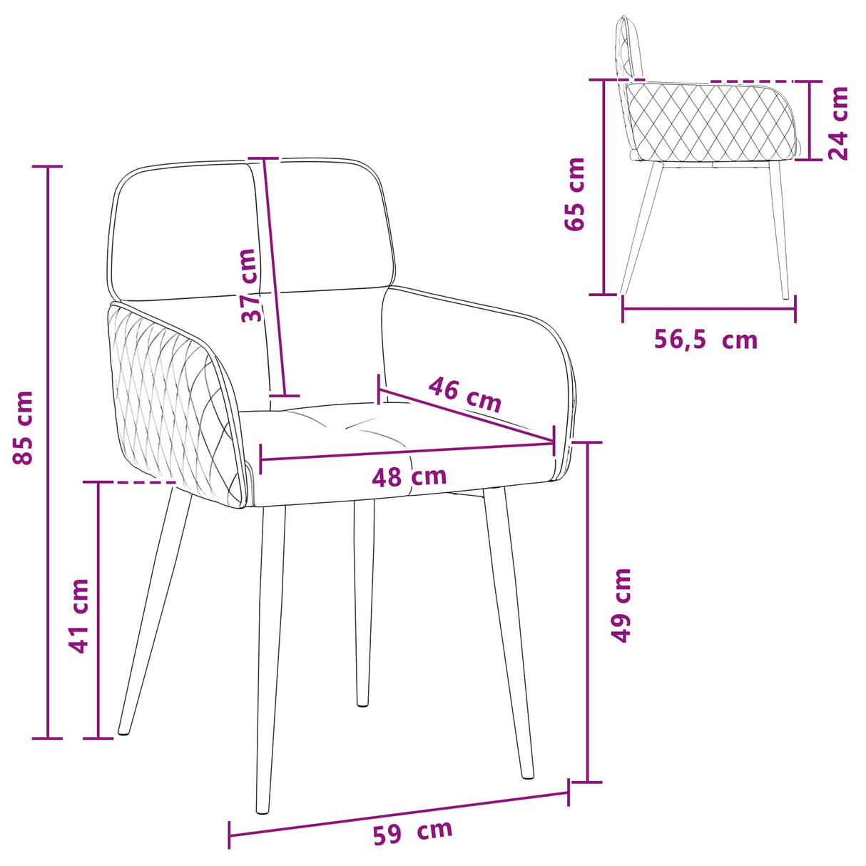 vidaXL Dining Chairs 4 pcs velvet Light grey 59 x 59.5 x 90 cm