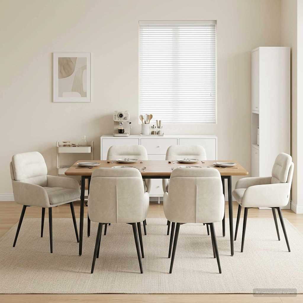 vidaXL Dining Chairs 4 pcs velvet Light grey 59 x 59.5 x 90 cm