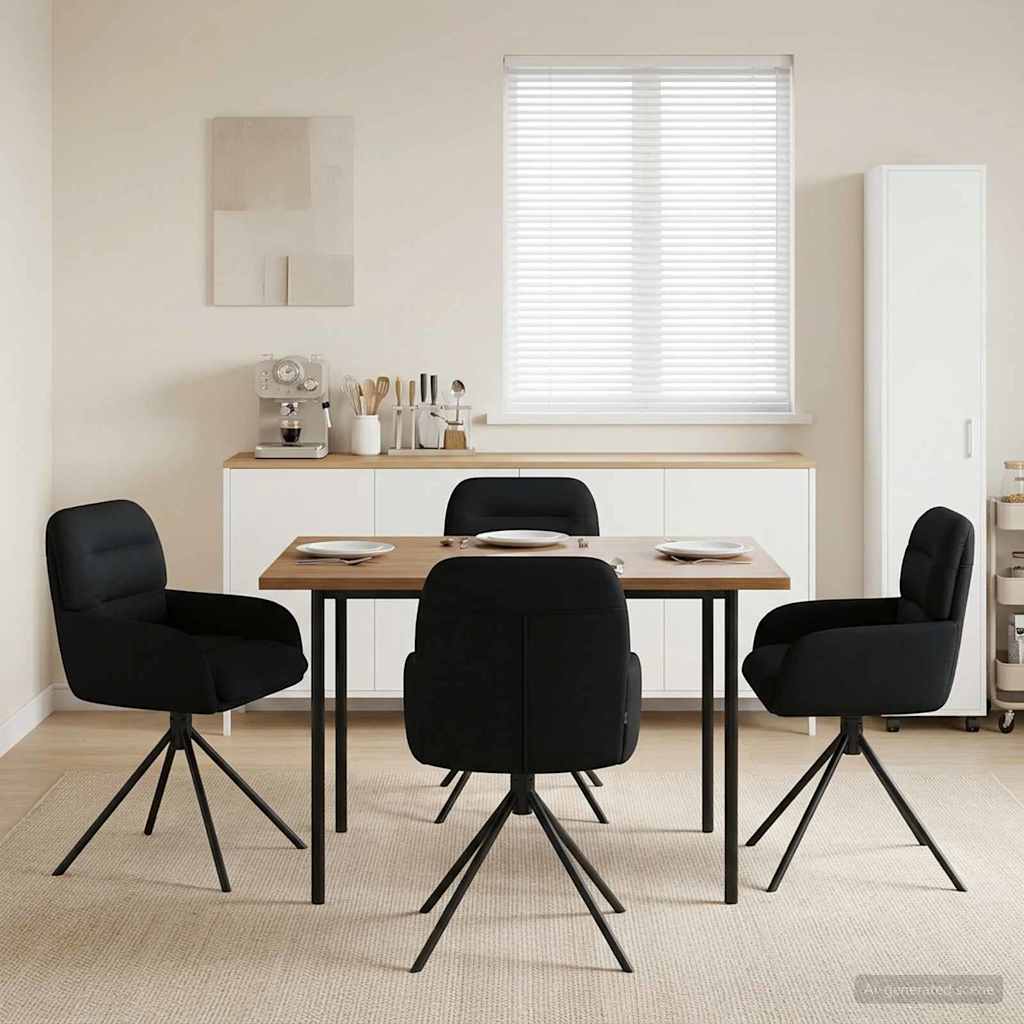 vidaXL Draaikrukken 4 pcs Kunstleer Zwart 59 x 59,5 x 90 cm