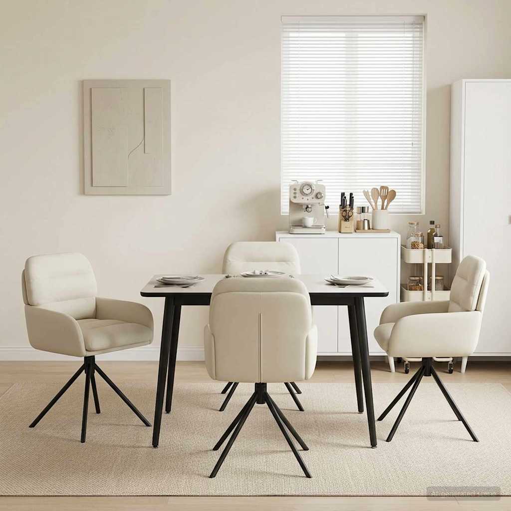 vidaXL Draaikrukken 4 pcs Kunstleer Zwart 59 x 59,5 x 90 cm