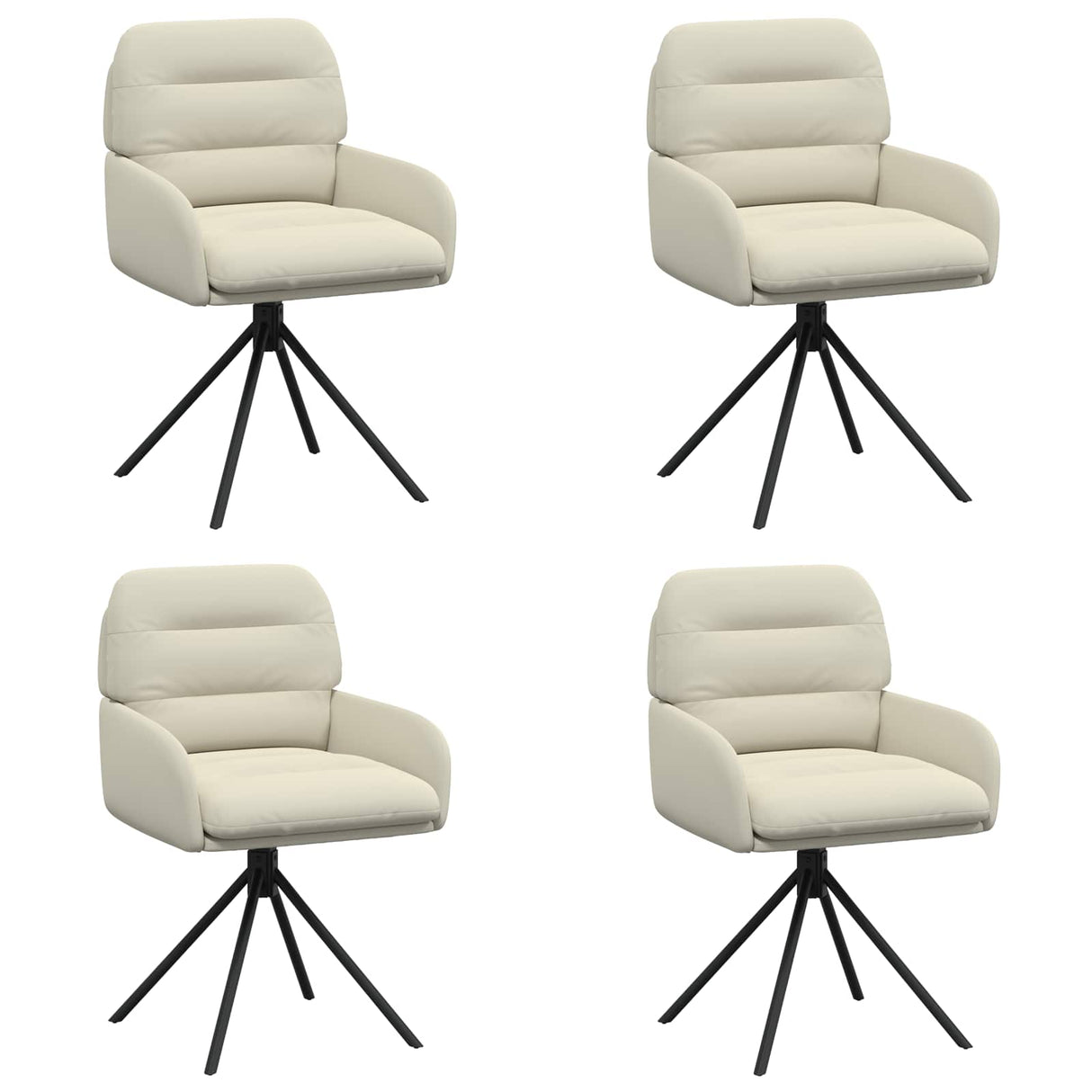 vidaXL Draaikrukken 4 pcs Kunstleer Zwart 59 x 59,5 x 90 cm