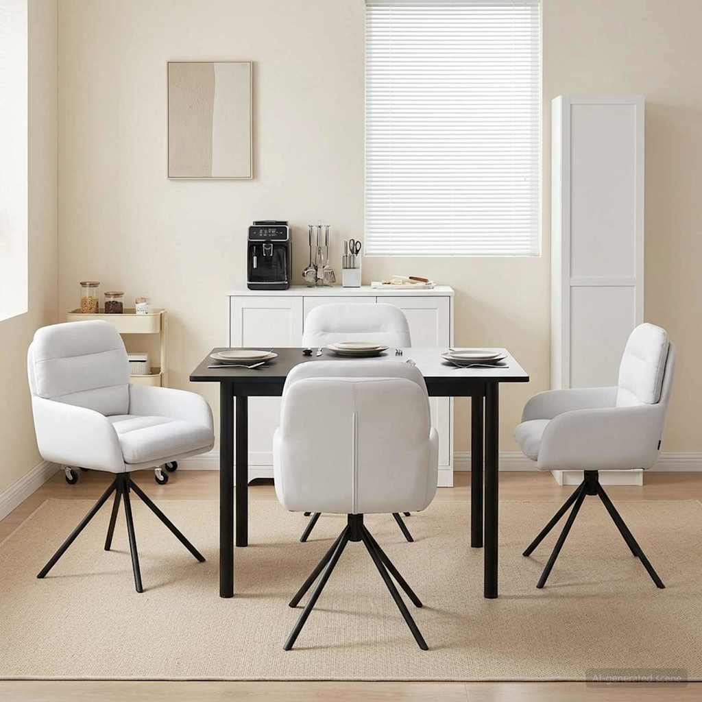 vidaXL Draaikrukken 4 pcs Kunstleer Zwart 59 x 59,5 x 90 cm