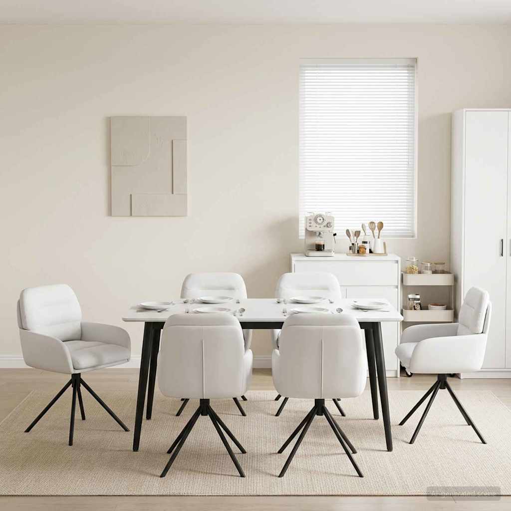 vidaXL Draaikrukken 4 pcs Kunstleer Zwart 59 x 59,5 x 90 cm