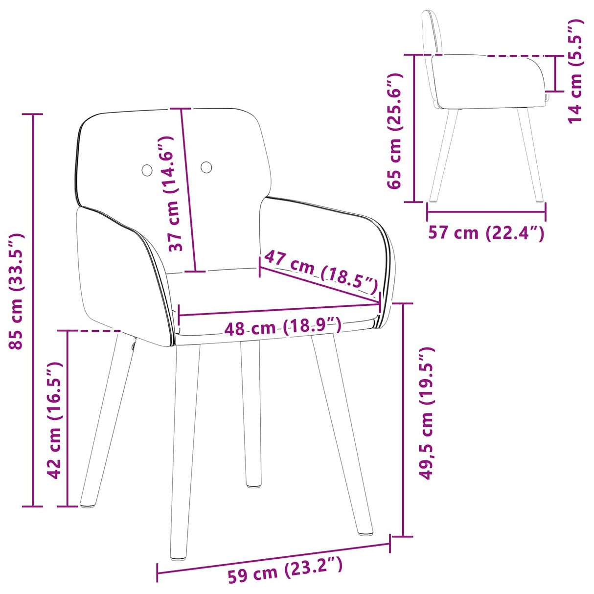 vidaXL Eetstoelen 4 pcs Bouclé Lichtgrijs 59 x 57 x 85 cm