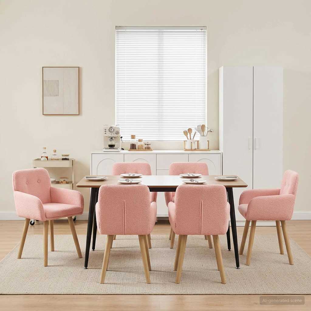 vidaXL Eetstoelen 4 pcs Bouclé Lichtgrijs 59 x 57 x 85 cm