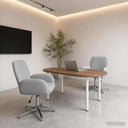 vidaXL Draaibureau stoelen 2 st 54 x 58 x 90 cm Lichtgrijs Stof