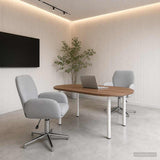 vidaXL Draaibureau stoelen 2 st 54 x 58 x 90 cm Lichtgrijs Stof
