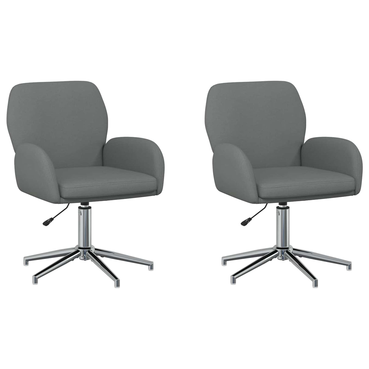 vidaXL Draaibureau stoelen 2 st 54 x 58 x 90 cm Lichtgrijs Stof