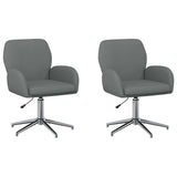 vidaXL Draaibureau stoelen 2 st 54 x 58 x 90 cm Lichtgrijs Stof