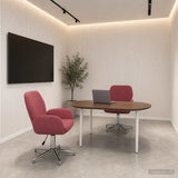vidaXL Draaibureau stoelen 2 st 54 x 58 x 90 cm Lichtgrijs Stof