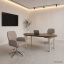vidaXL Draaibureau stoelen 2 st 54 x 58 x 90 cm Lichtgrijs Stof
