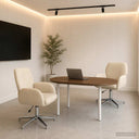 vidaXL Draaibureau stoelen 2 st 54 x 58 x 90 cm Lichtgrijs Stof