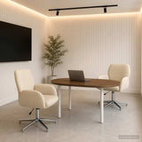 vidaXL Draaibureau stoelen 2 st 54 x 58 x 90 cm Lichtgrijs Stof