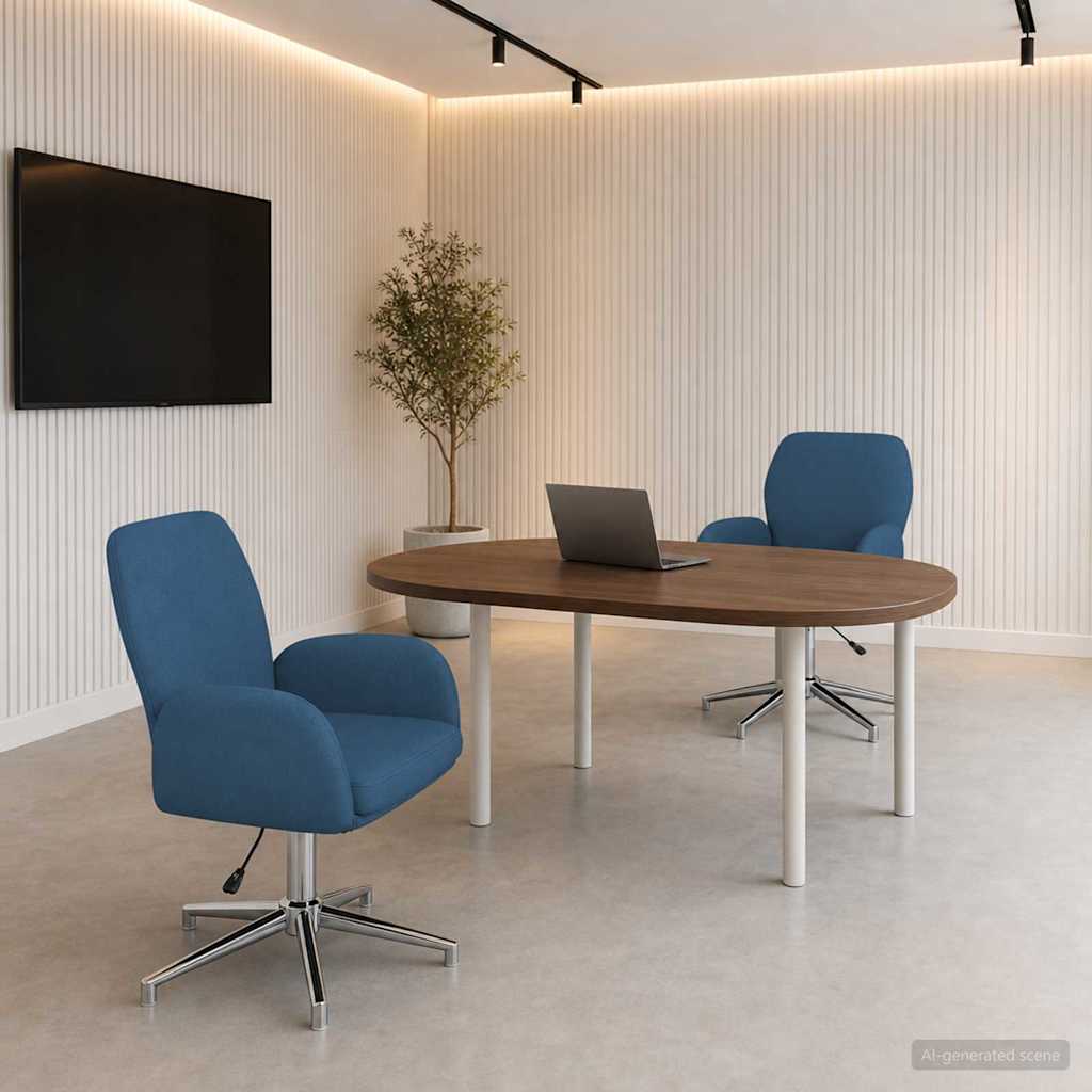 vidaXL Draaibureau stoelen 2 st 54 x 58 x 90 cm Lichtgrijs Stof