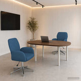 vidaXL Draaibureau stoelen 2 st 54 x 58 x 90 cm Lichtgrijs Stof