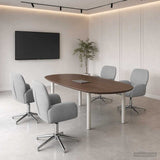 vidaXL Draaibureau stoelen 2 st 54 x 58 x 90 cm Lichtgrijs Stof