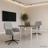 vidaXL Draaibureau stoelen 2 st 54 x 55 x 90 cm Lichtgrijs fluweel